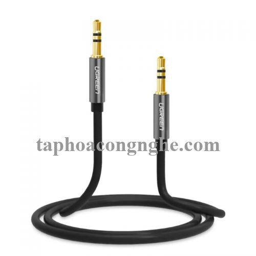 Ugreen 10737 5M màu Đen Cáp âm thanh 2 đầu 3.5mm dương dây tròn TPE cao cấp AV119 30010737